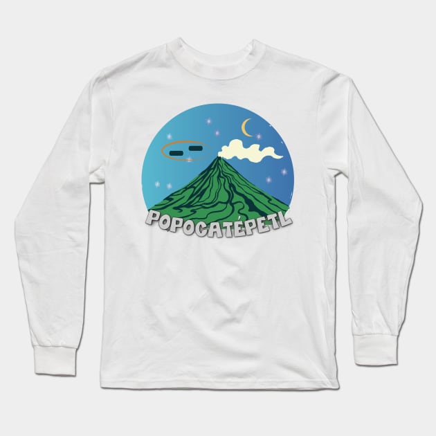 UFO sighting UAP Popocatepetl volcano Long Sleeve T-Shirt by Ideas Design